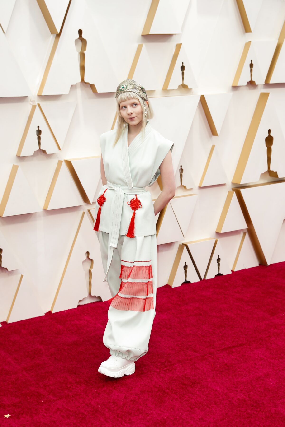 Aurora arriving at the 92nd Academy Awards.