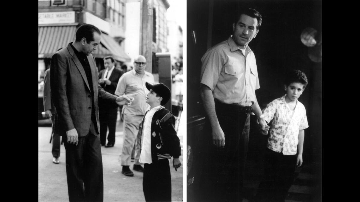 Chazz Palminteri with Francis Capra, left; Robert De Niro and Capra in the 1993 movie "A Bronx Tale."