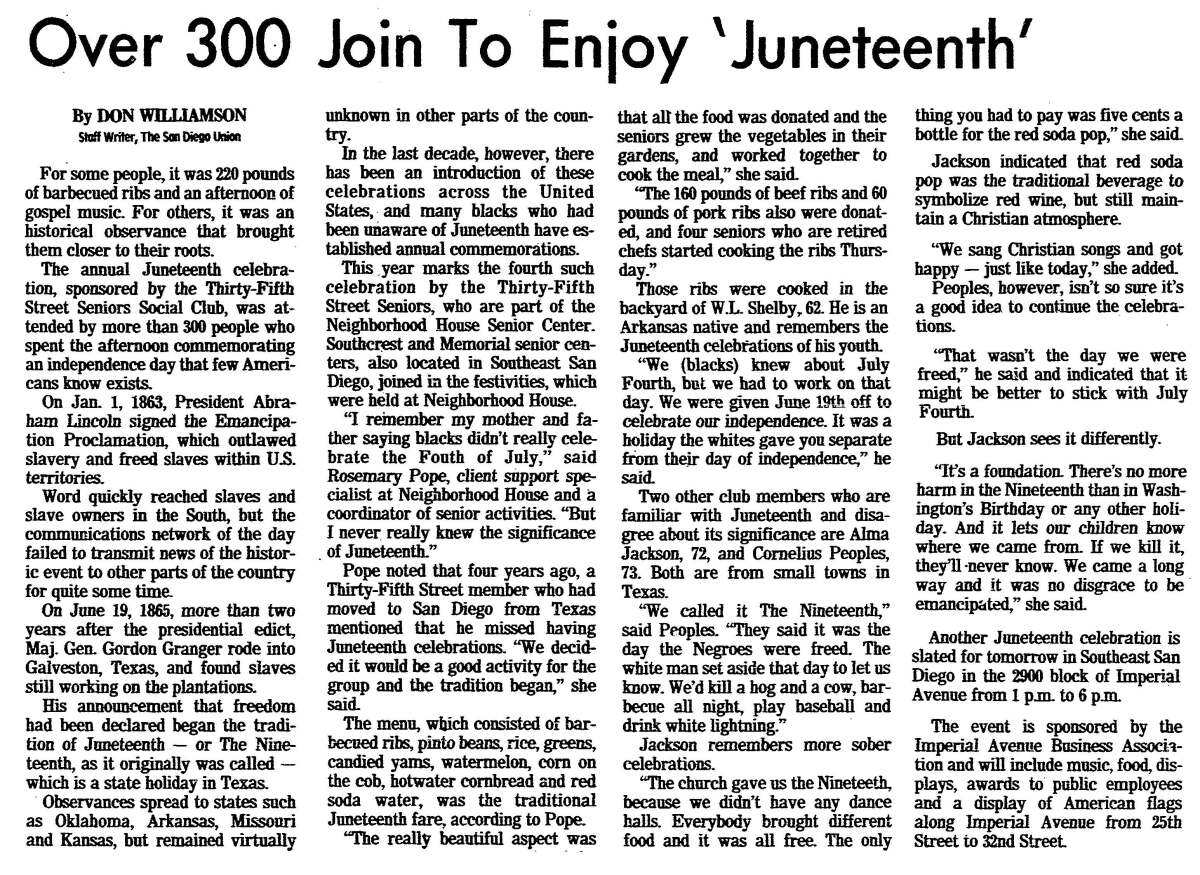1983 Juneteenth celebration