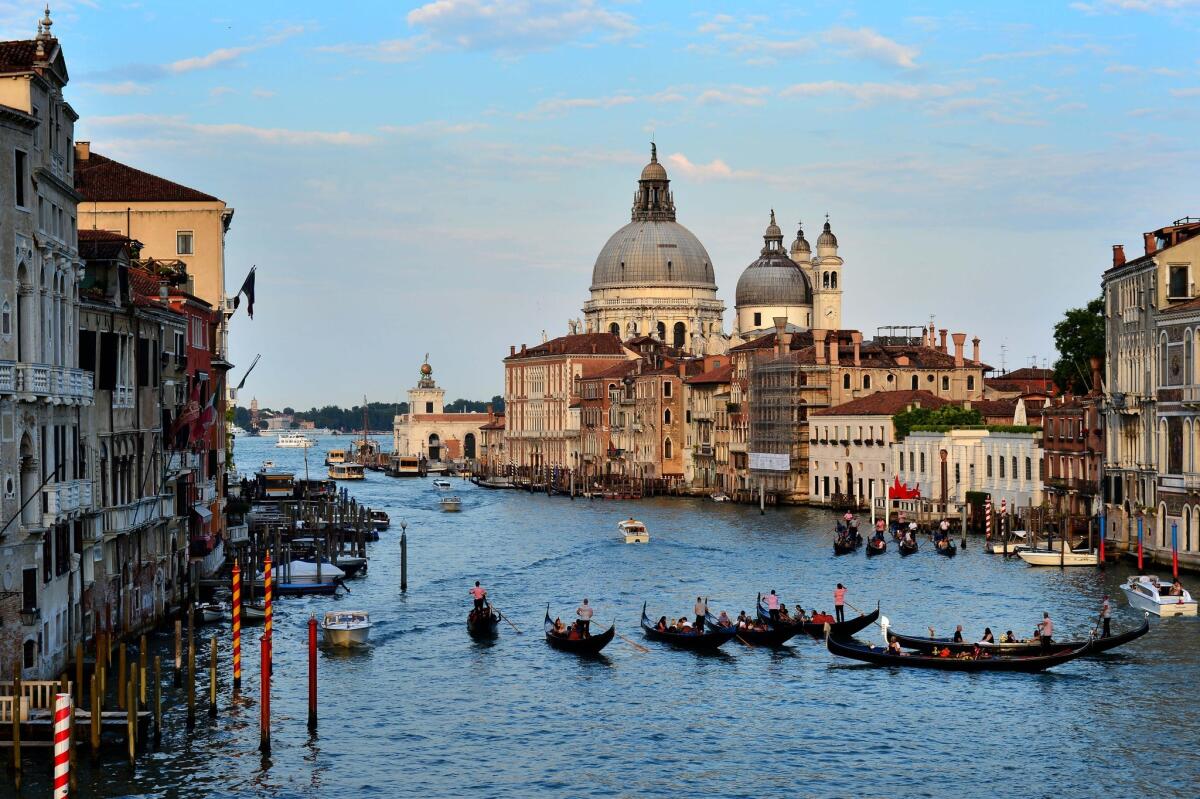 The main waterways in Venice, Italy.