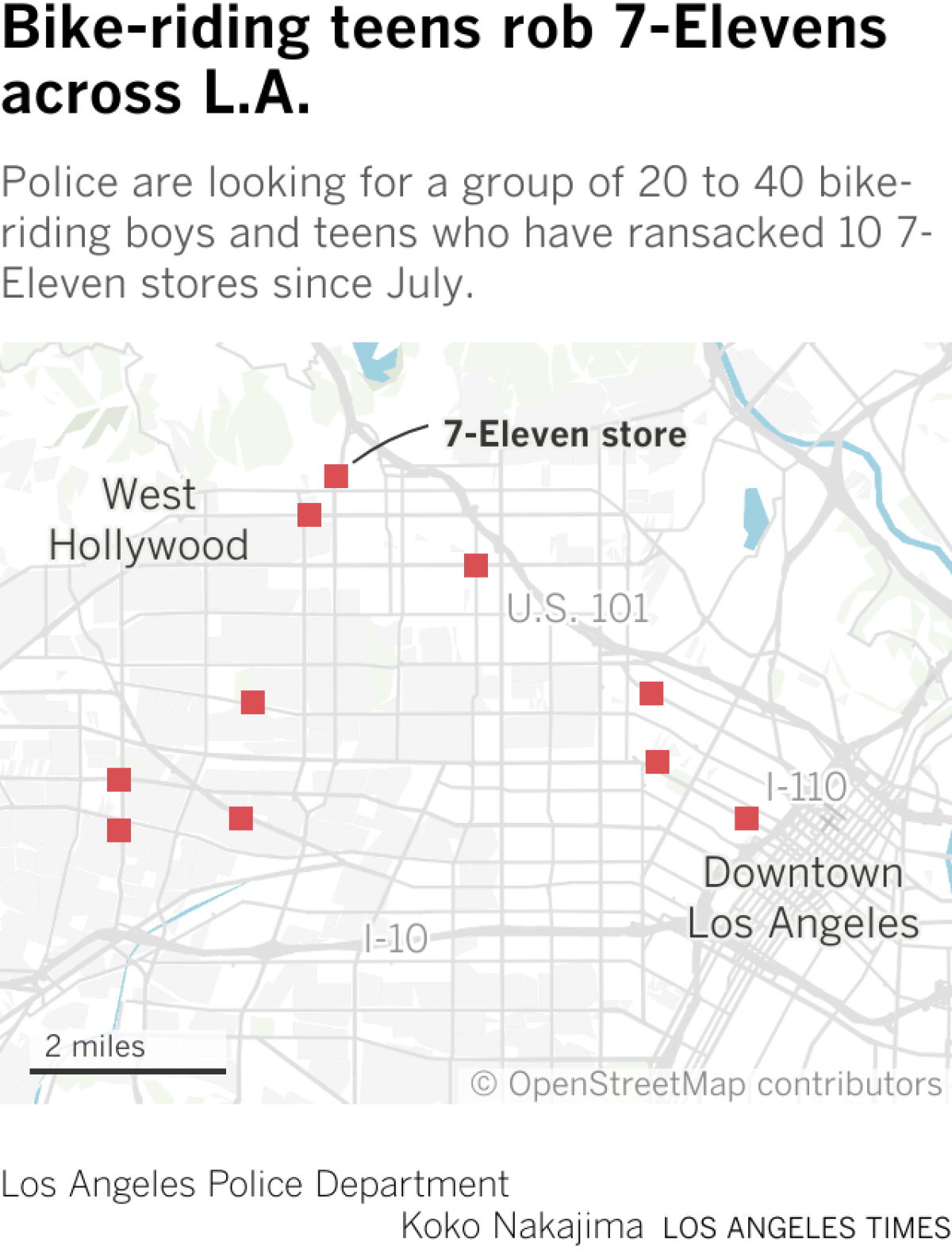 A map shows 7-Eleven robbery locations.