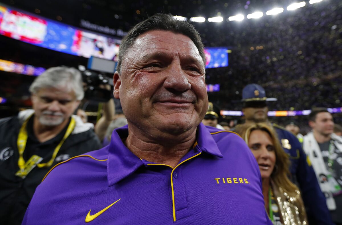 Ed Orgeron and LSU agree to a new six-year, $42-million contract - Los  Angeles Times