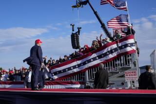 Republican presidential candidate and former President Donald Trump gestures to the crowd following a campaign rally Saturday, March 16, 2024, in Vandalia, Ohio. (AP Photo/Jeff Dean)