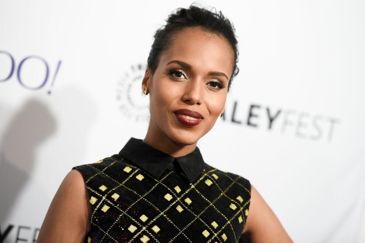 Kerry Washington at PaleyFest 2015 in Los Angeles on March 8 to participate in the "Scandal" panel. The actress talks fashion and other topics with Lena Dunham for Marie Claire.