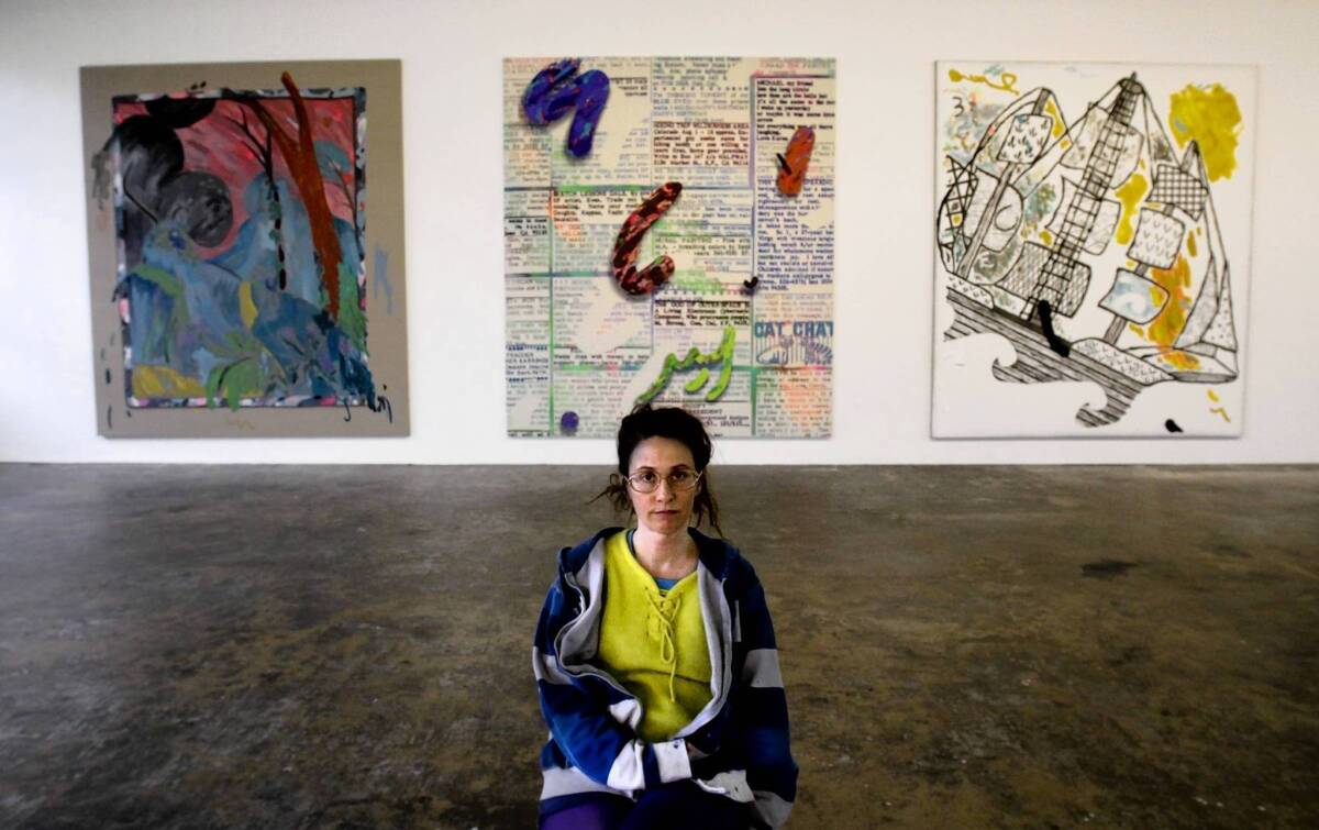 Laura Owens' new studio has plenty of room for her 12 supersized paintings.