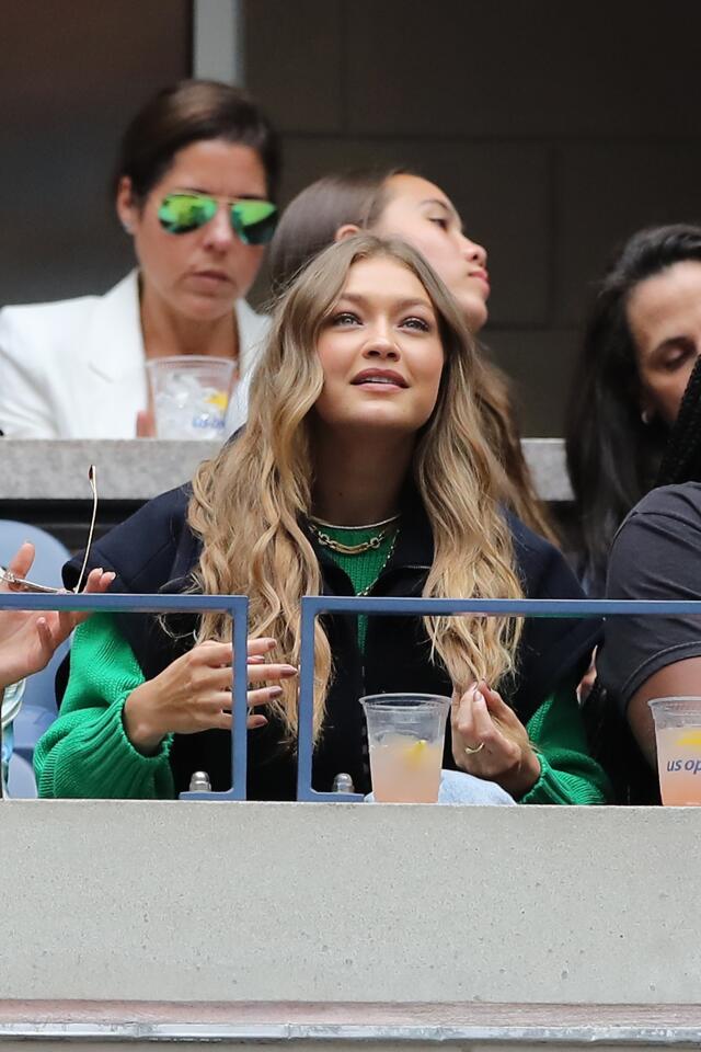 Model Gigi Hadid attends the Women's Singles final match between Serena Williams of the United States and Bianca Andreescu of Canada on day thirteen of the 2019 U.S. Open at the USTA Billie Jean King National Tennis Center on Sept. 7, 2019, in Queens.