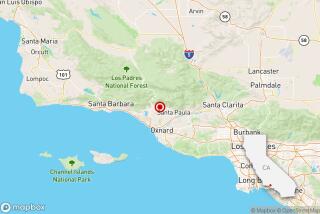 Photo of a map where a magnitude 4.0 earthquake was reported near Ventura.