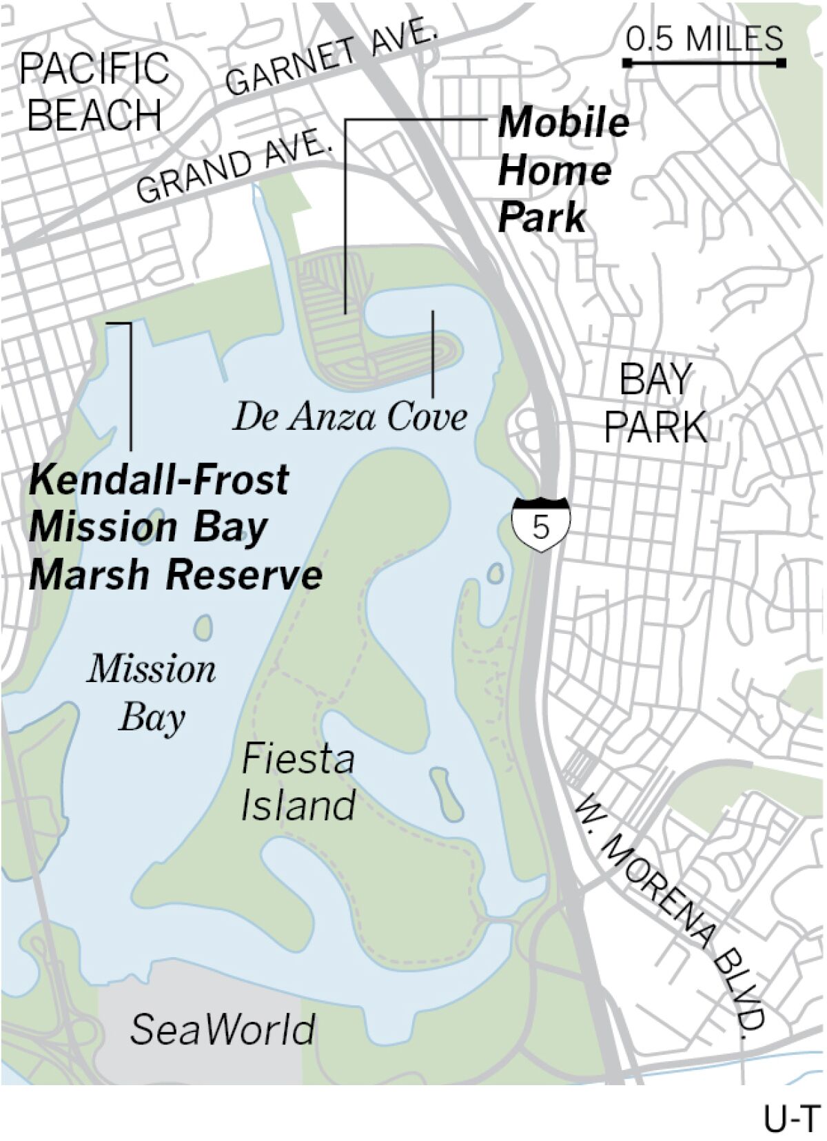 map showing Kendall-Frost Mission Bay Reserve