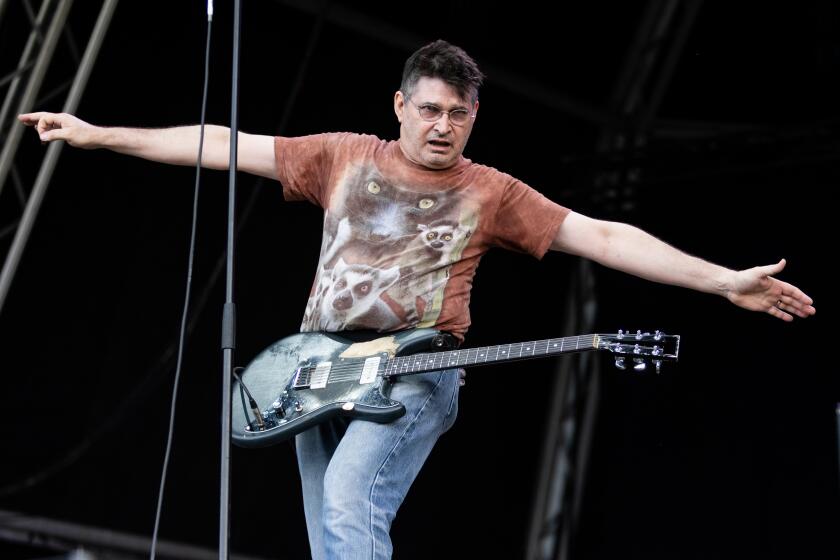 Steve Albini of Shellac performs during Primavera Sound Madrid 2023 on June 10, 2023 in Madrid.