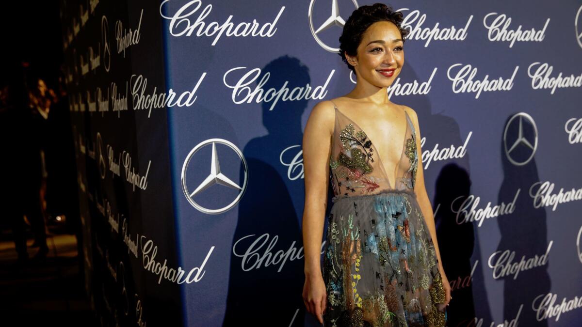 She not only won the Rising Star Award at the Palm Springs International Film Festival Awards Gala, but Negga also won raves for her exotic Valentino gown. (Jay L. Clendenin / Los Angeles Times)