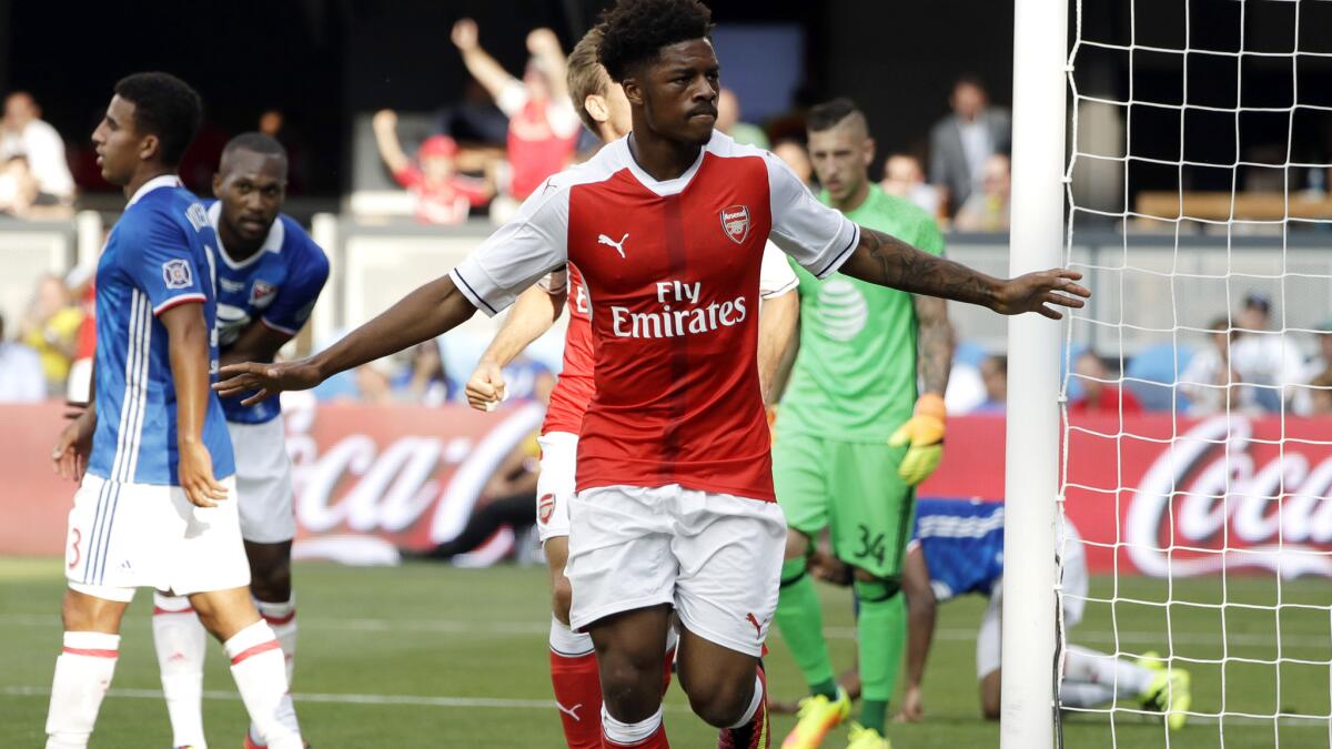 Chuba Akpom and Arsenal opened their U.S. tour with a 2-1 victory over the MLS All-Stars on Thursday in San Jose.