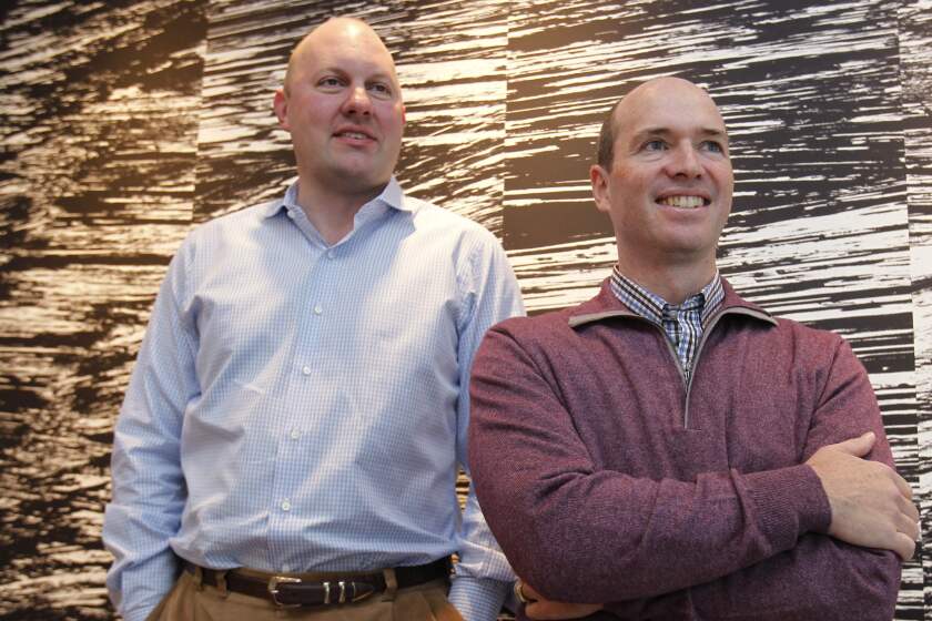 In this photo taken Monday, Nov. 1, 2010, venture capitalist and Netscape co-founder Marc Andreessen, left, and his longtime business partner, Ben Horowitz, pose in their office in Menlo Park, Calif. It seems Washington is all ears these days. President Barack Obama says he'll take a great idea to fix the economy anywhere he hears it. The Republican leaders in Congress can't say enough how determined they are to "listen to the American people.". (AP Photo/Paul Sakuma)