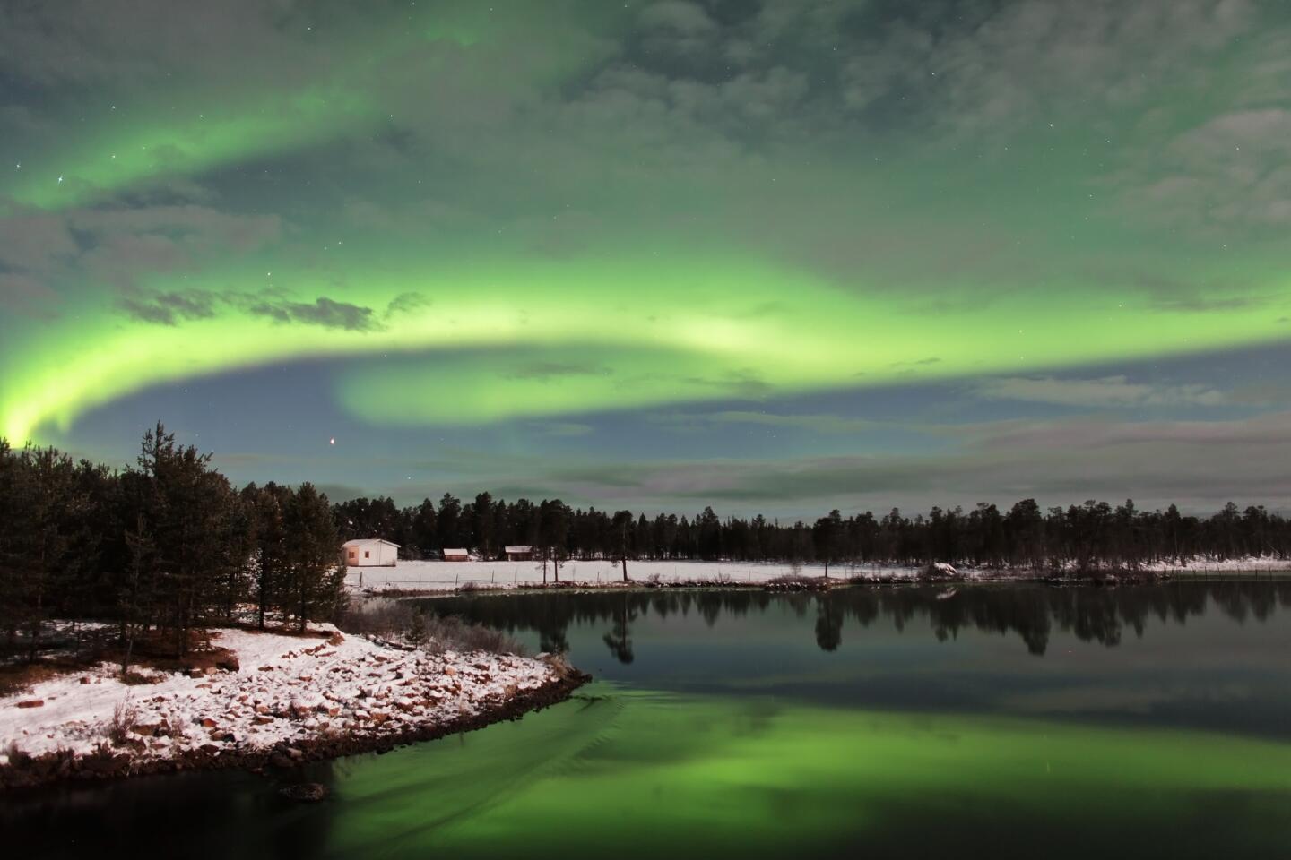 Aurora Borealis (Northern Lights) in Lapland, Finland.
