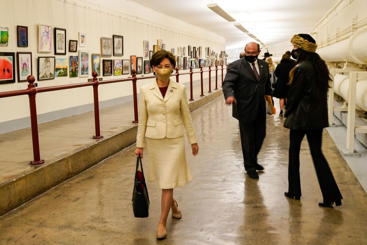 Congresswoman Young Kim (CA-39) walks along a tunnel below the U.S. Capitol Building