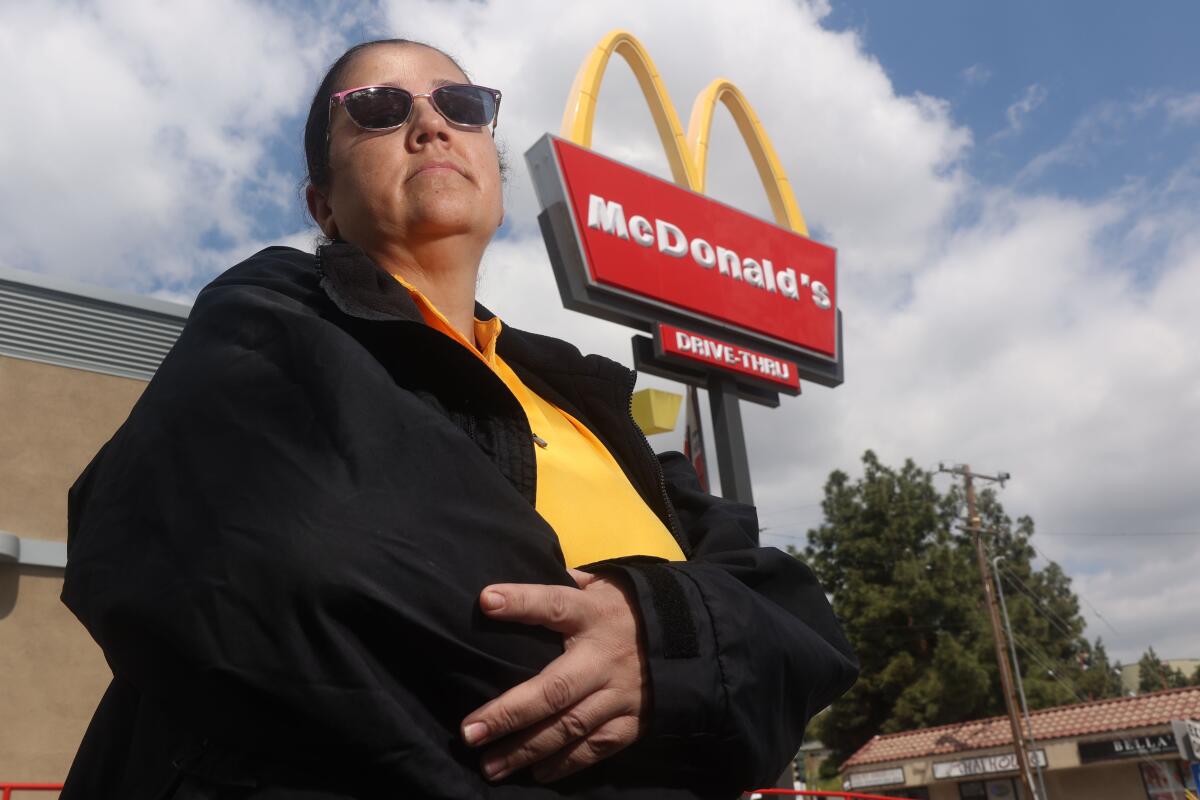 Angelica Hernandez standing outside a McDonald's in Monterey Park