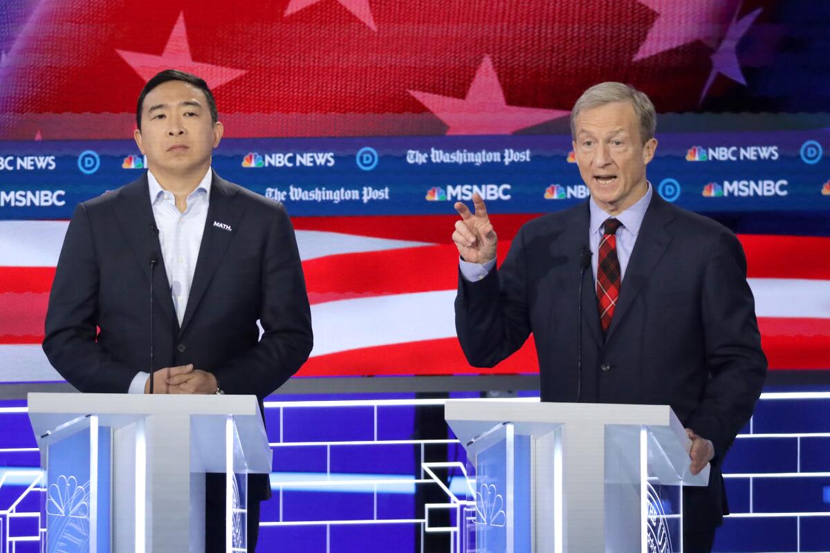Andrew Yang and Tom Steyer