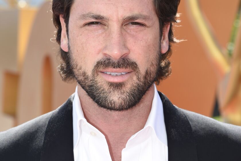 Maksim Chmerkovskiy arrives at the 67th Primetime Emmy Awards on Sunday, Sept. 20, 2015, at the Microsoft Theater in Los Angeles. (Photo by Dan Steinberg/Invision for the Television Academy/AP Images)