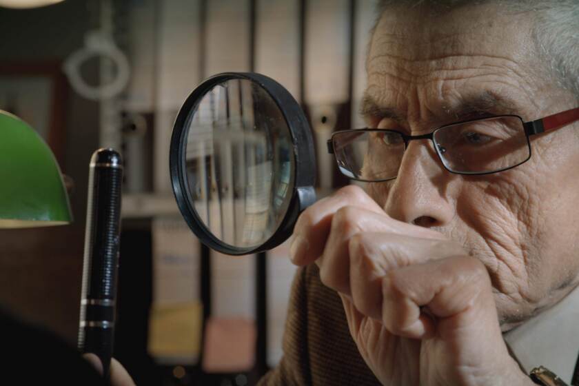 The 83-year-old spy Sergio Chamy in a scene from "The Mole Agent" by Chilean director Maite Alberdi.