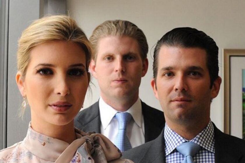Tax-exempt heirs? Ivanka, Eric and Donald Trump Jr., whose father wants to reduce the estate tax to zero.