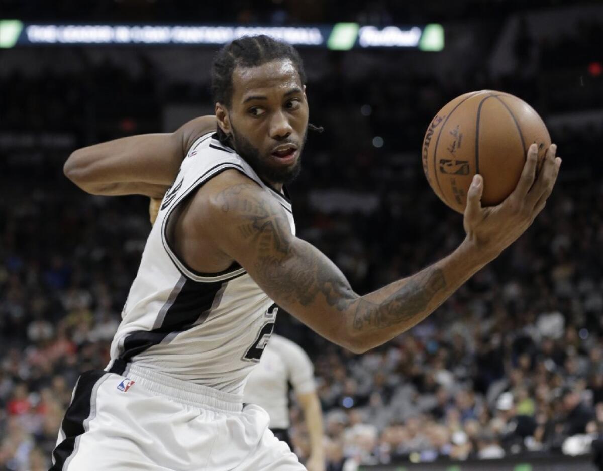 Spurs forward Kawhi Leonard is averaging 20.2 points with 6.7 rebounds per game this season.
