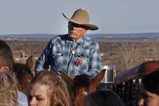 KANAB, UT - FEBRUARY 5: Cliven Bundy rides a horse after attending the funeral of of fellow rancher Robert "LaVoy" Finicum on February 5, 2016 in Kanab, Utah. Finicum who was part of the Burns, Oregon standoff with federal officials was shot and killed by FBI agents when they tried to detain him at a traffic stop on February 27, 2016. ( Photo by George Frey/Getty Images