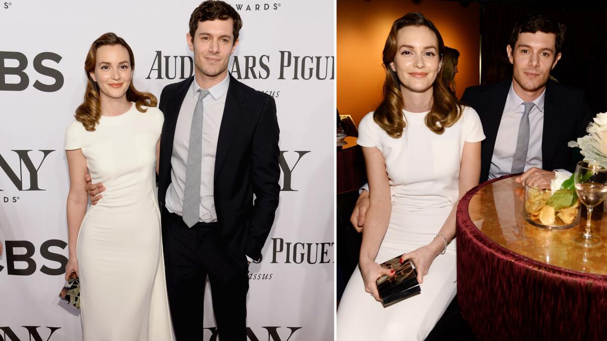 Newlyweds Leighton Meester and Adam Brody attend the 68th Tony Awards at Radio City Music Hall on Sunday in New York City.