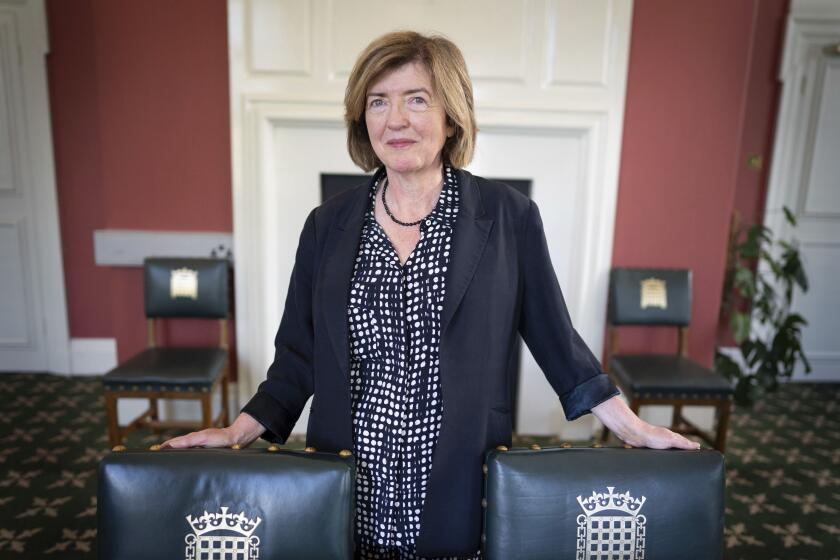 This photo from Sept. 4, 2023 shows Sue Gray, who has resigned from her position as Downing Street chief of staff and will take on a new Government role, Number 10 has announced on Sunday Oct. 6, 2024. (Stefan Rousseau/PA Wire/PA via AP)