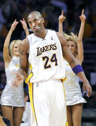 Kobe Bryant celebrates