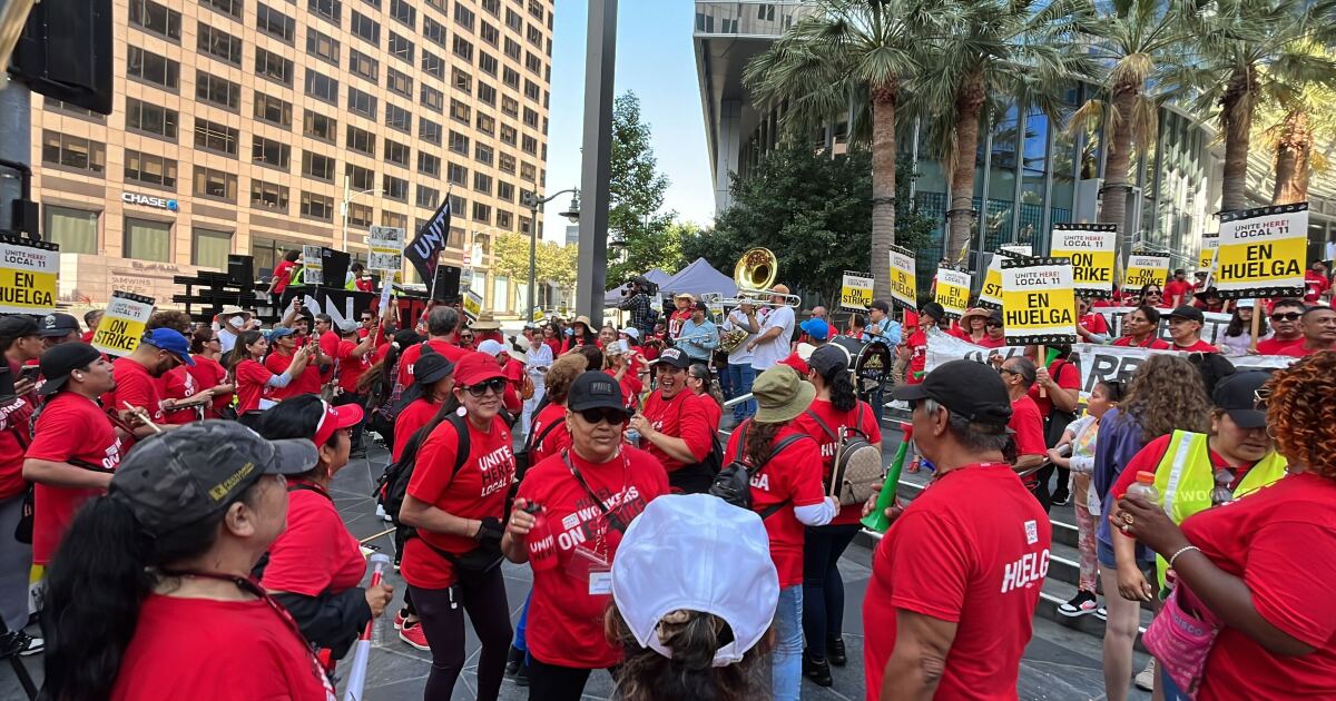 Los Angeles hotel strike has turned violent, union says