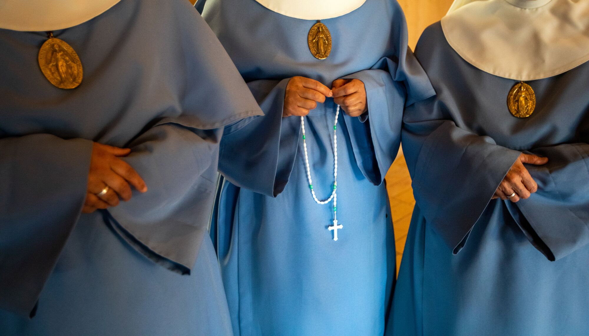 Three nuns at the vigil Mass.