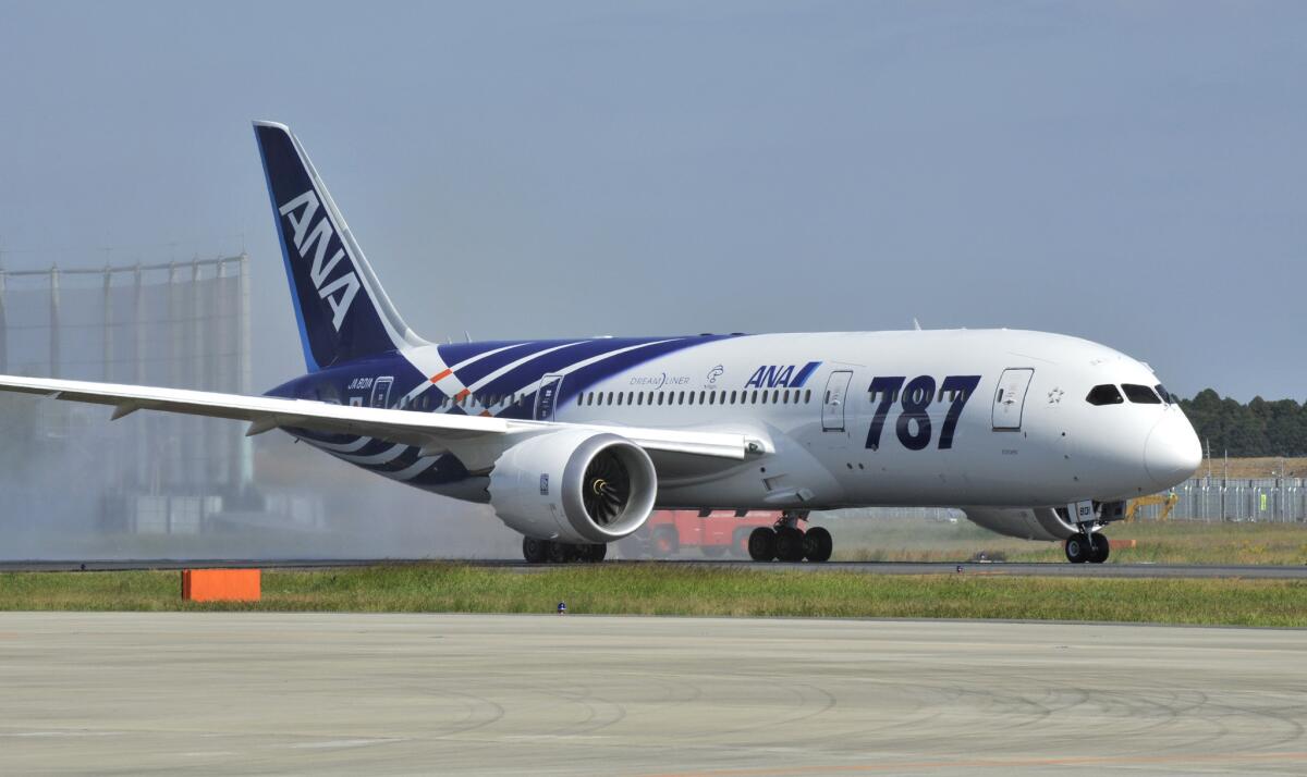 A Boeing 787 Dreamliner jet operated by All Nippon Airways. U.S. regulators launched a review of the plane Friday.