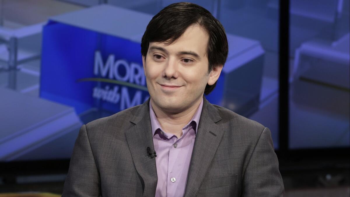 Martin Shkreli is interviewed on the Fox Business Network in New York on Aug. 15, 2017.