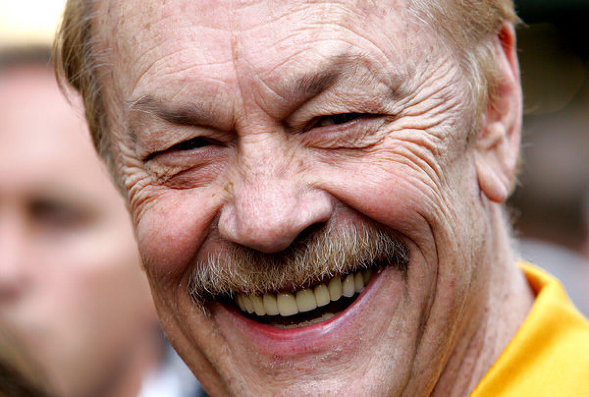 Jerry Buss was all smiles while receiving his star on the Hollywood Walk of Fame.