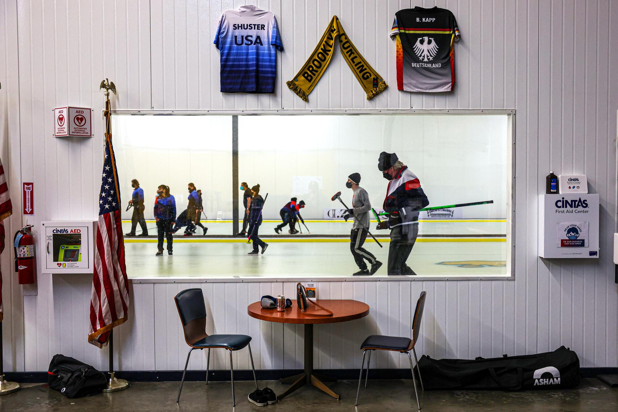 Scenes from the Southern California Curling Center. 