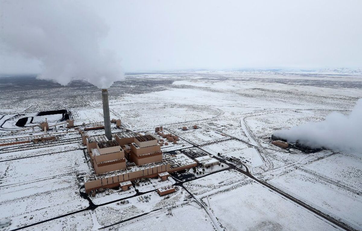 Intermountain Power Plant outside Delta, Utah, produces about 20% of L.A.'s electricity. It's scheduled to close in 2025, with a natural gas plant rising in its place.