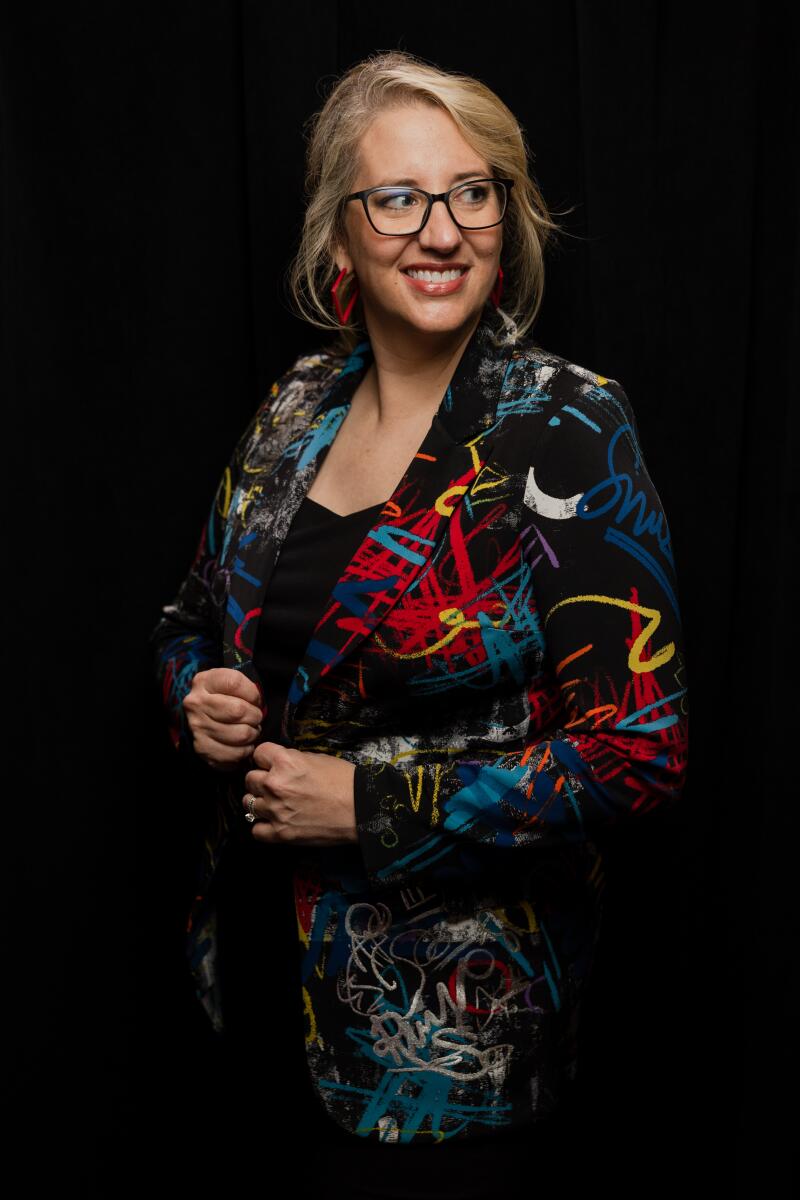 Kristen Kiesling in the Los Angeles Times Portrait Studio at the Festival of Books.