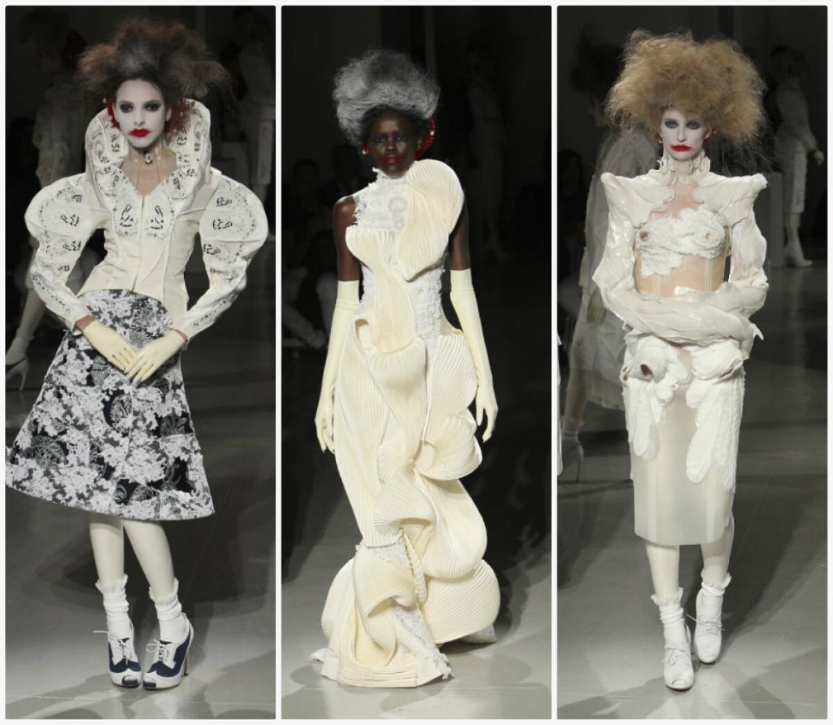 Looks from the Thom Browne spring 2014 women's runway show held at Center 548 during New York Fashion Week.