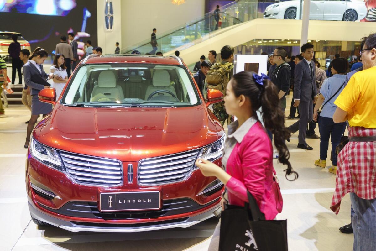 A Lincoln sedan at the Auto China 2014 show in Beijing last month.