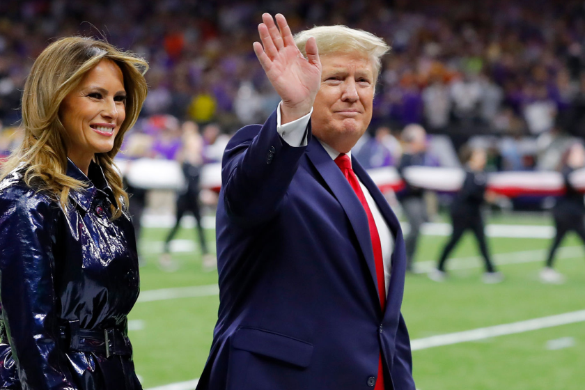 President Trump and First Lady Melania Trump attend the national championship game between Clemson and the LSU.