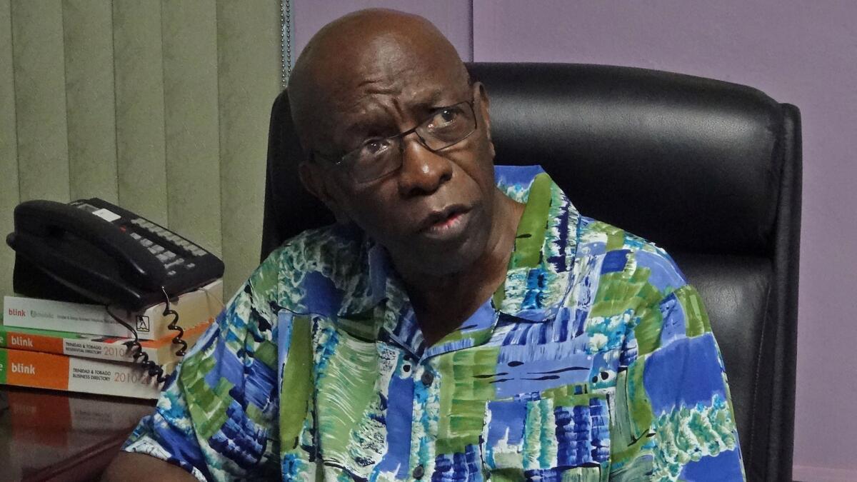 Former FIFA Vice President Jack Warner sits in his office in Trinidad and Tobago on June 6, 2015.