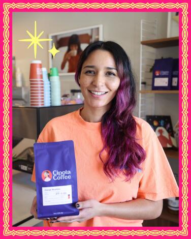 Owner Gardenia Rosales at Cipota Coffee, 1822 North Broadway, Los Angeles, on Thursday May 9th, 2024.