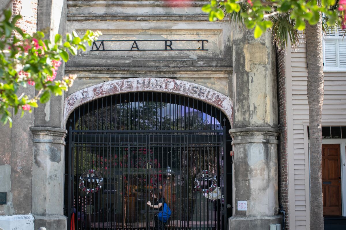 The Old Slave Mart Museum in Charleston, S.C., previously a slave auction gallery, educates visitors on the horrors of slavery.