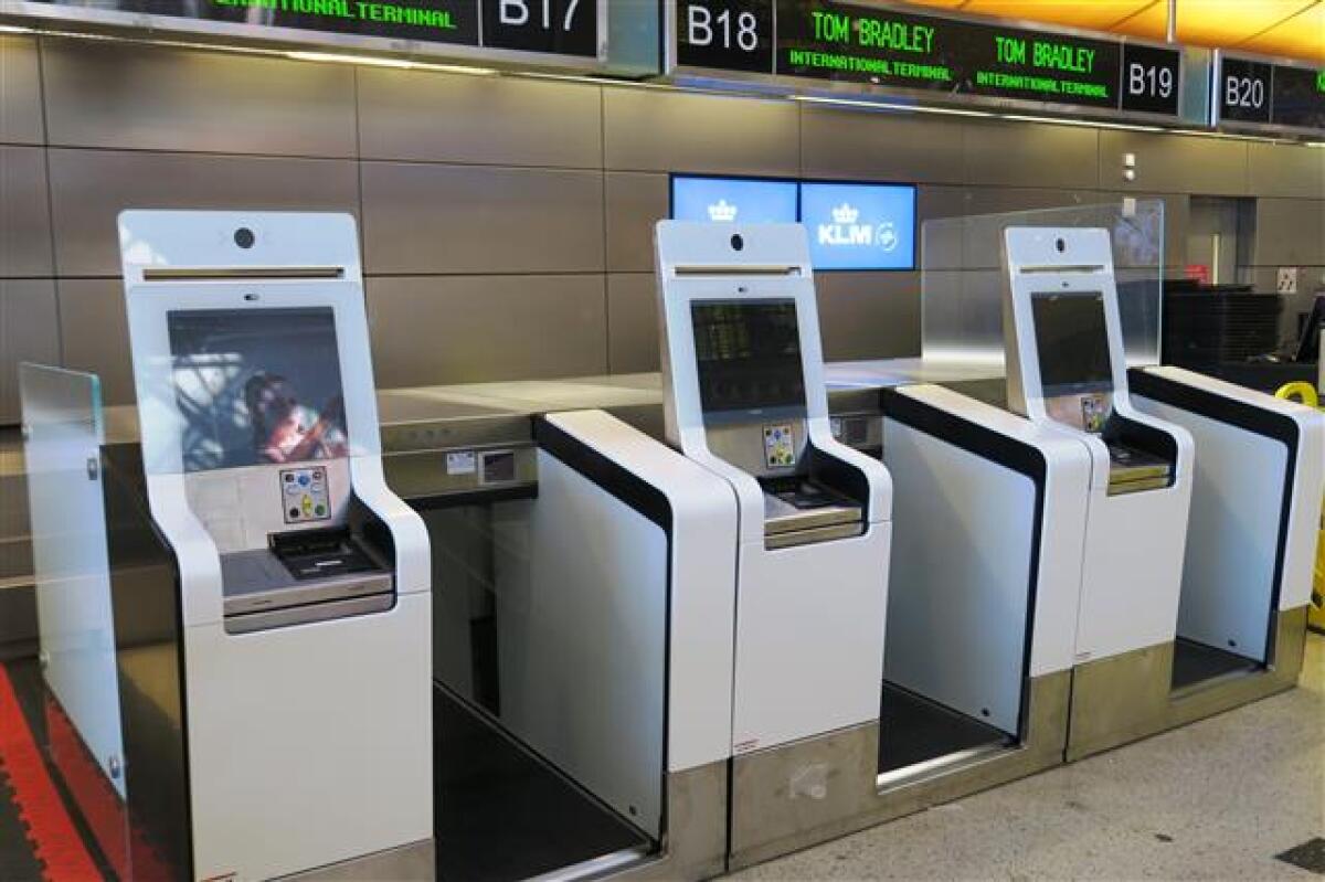 Los Angeles International Airport has tested a new system to let passengers check their own bags for international flights.