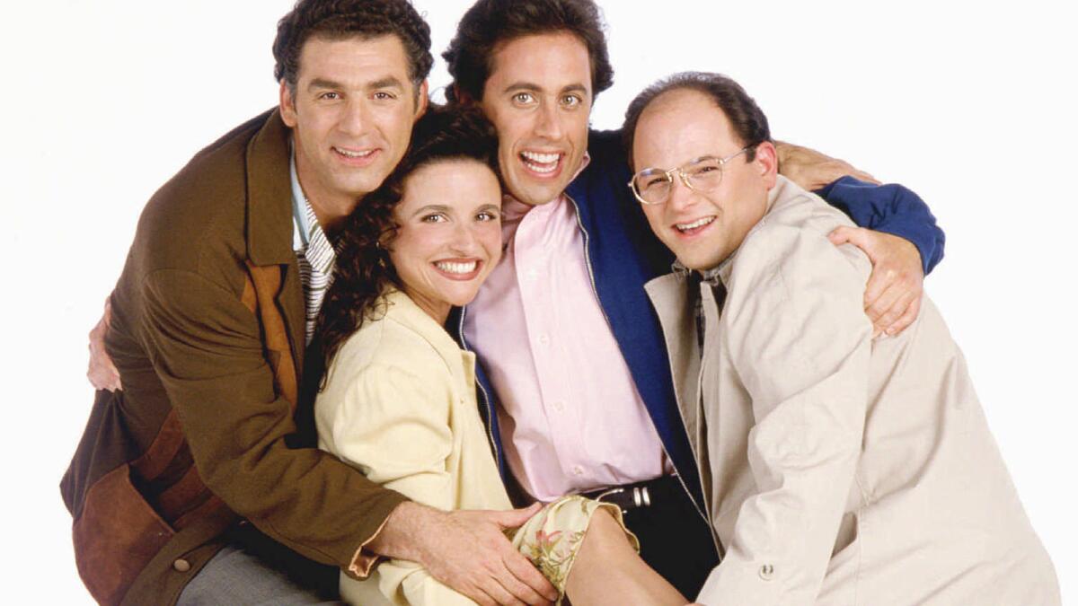 The "Seinfeld" Soup Nazi will be in L.A. serving soup. Pictured is the cast of the popular sitcom from the '90s.