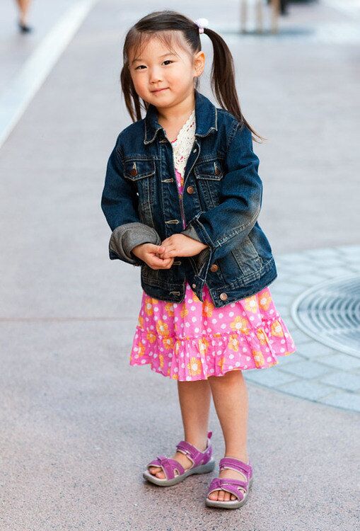 Three-year-old Sue Nishida wears clothing from Japan. Nishida only needed one word to define her style: "colorful."