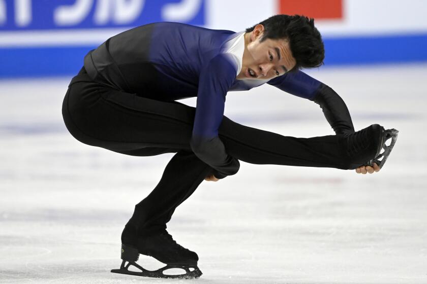 Nathan Chen of the U.S., performs in the men's free skate program.
