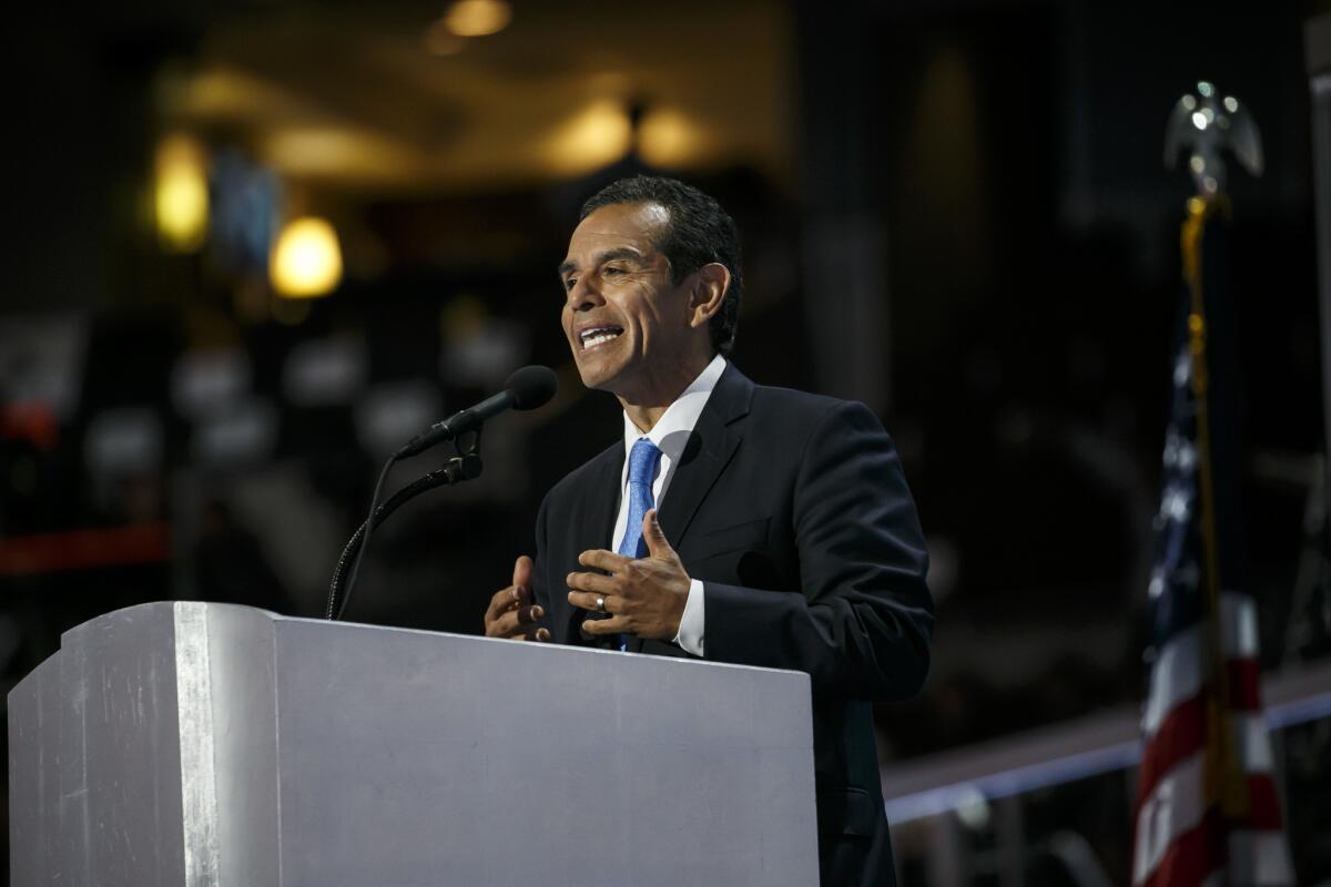 Antonio Villaraigosa at the Democratic National Convention in Philadelphia in July.
