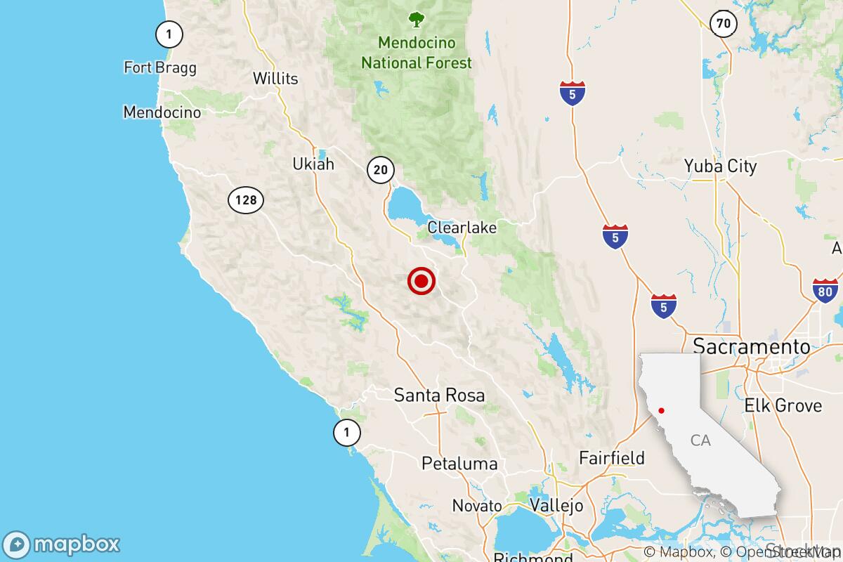 A magnitude 3.7 earthquake was reported Wednesday morning at 10:34 a.m. Pacific time 10 miles from Clearlake, Calif., according to the U.S. Geological Survey.

