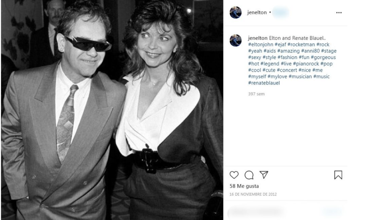 Renate Blauel y Elton John se divorciaron cuatro años después. Foto: Instagram
