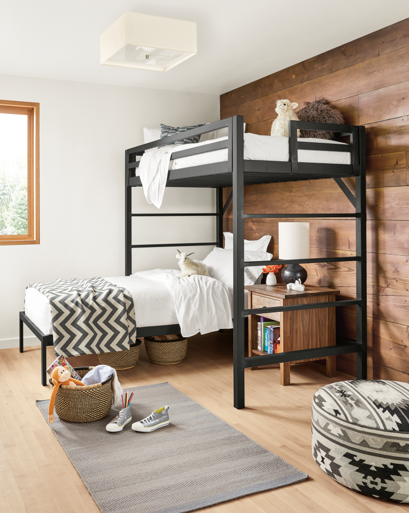 The Chase Loft Bed from Room & Board is made of powder-coated steel that is durable enough to last for years.